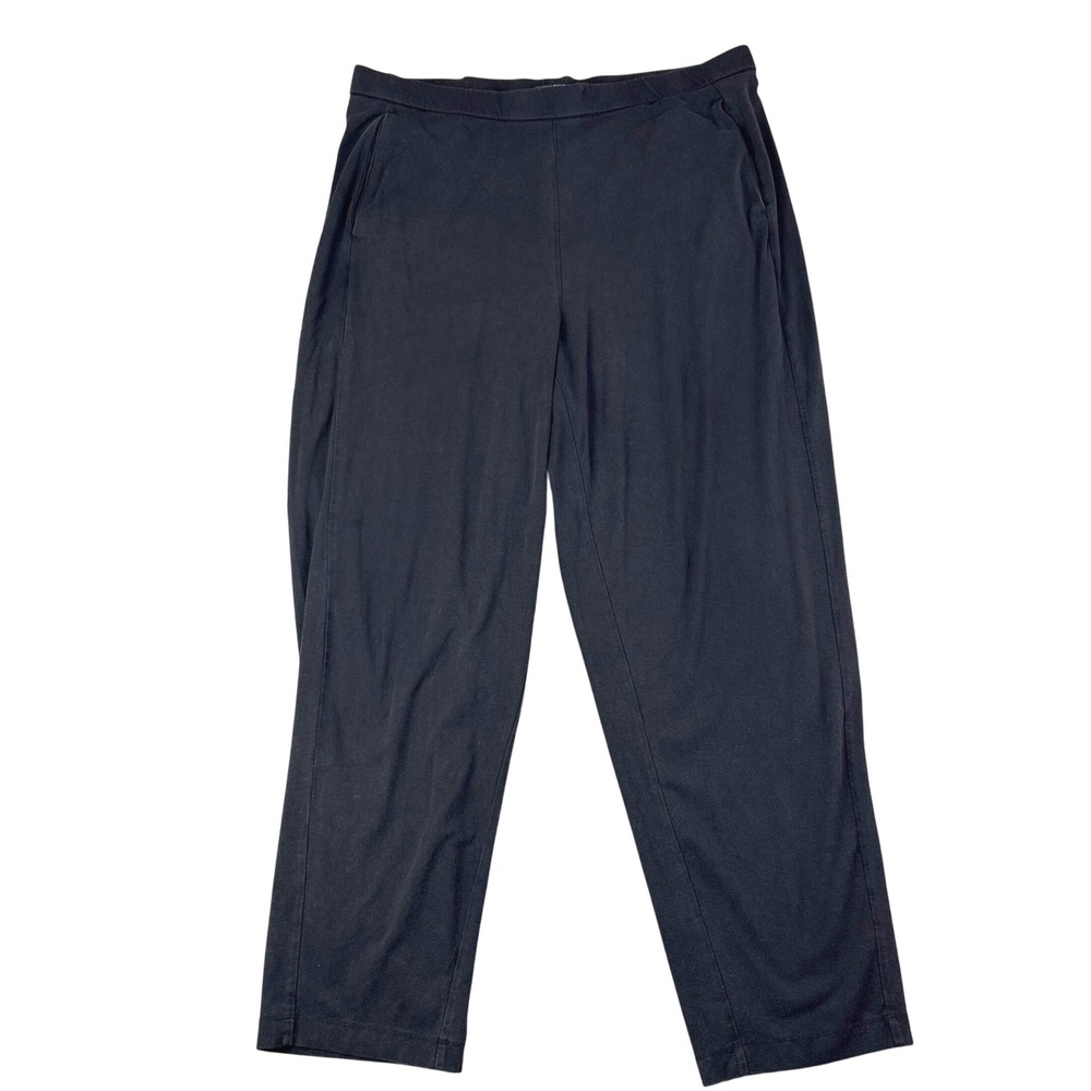 Eileen Fisher XL Black Tencel Lyocell Stretch Tapered Leg Pull On Pants Minimal